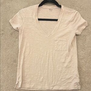 Madewell Cream Short Sleeve V-Neck Tee